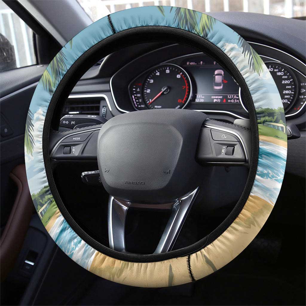 Boricua El Morro Steering Wheel Cover Puerto Rico Sun Coqui - Wonder Print Shop