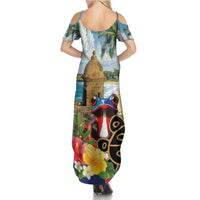 Personalized Boricua El Morro Summer Maxi Dress Puerto Rico Sun Coqui - Wonder Print Shop