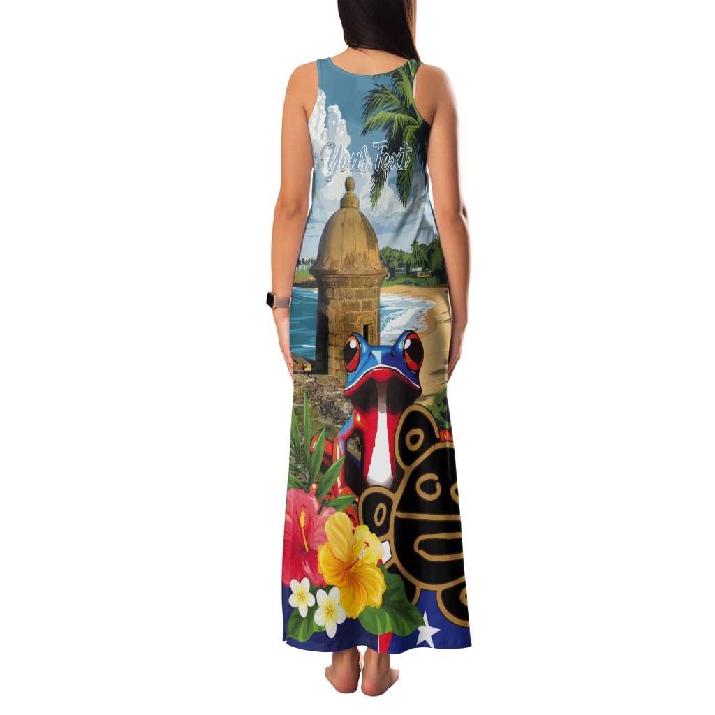 Personalized Boricua El Morro Tank Maxi Dress Puerto Rico Sun Coqui - Wonder Print Shop