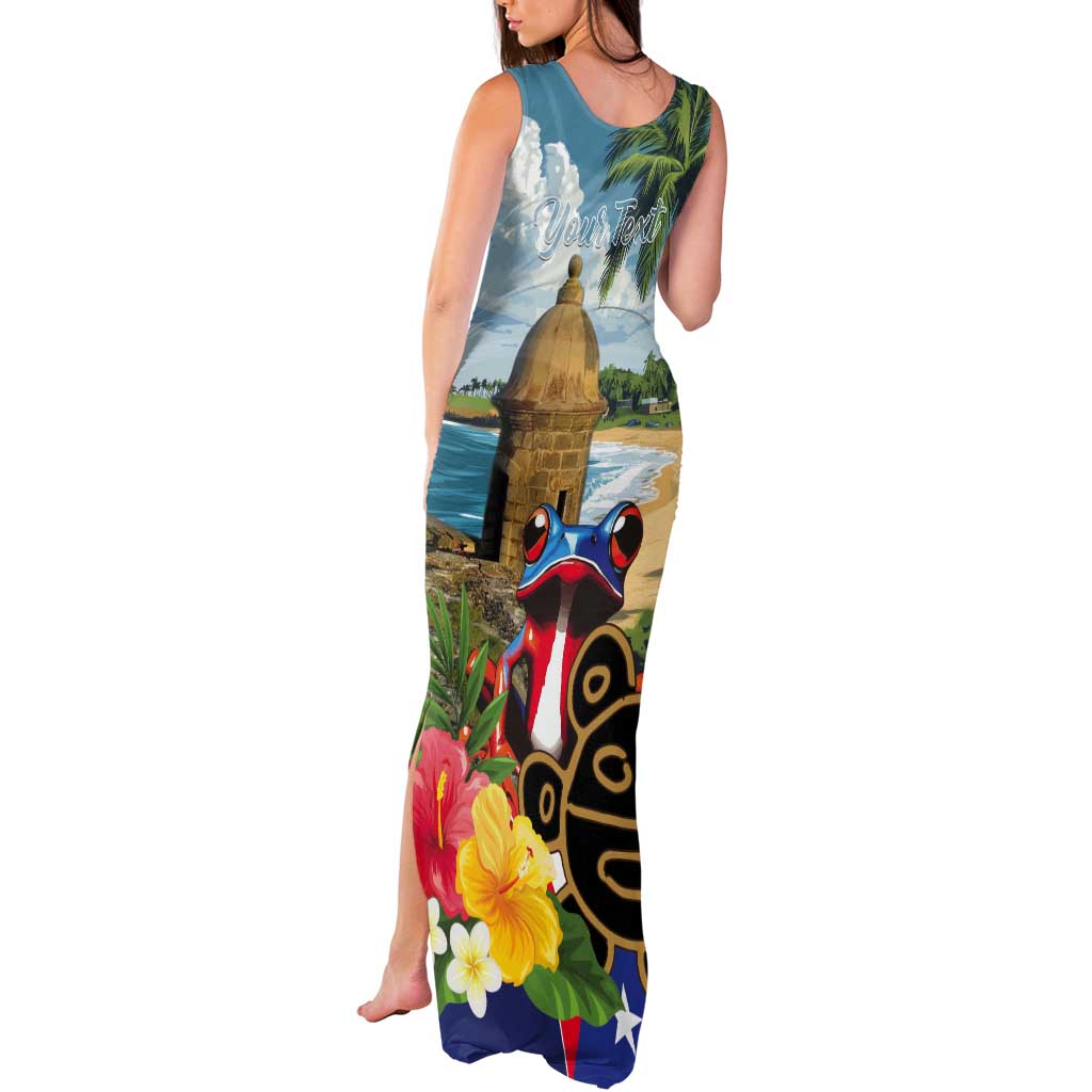 Personalized Boricua El Morro Tank Maxi Dress Puerto Rico Sun Coqui - Wonder Print Shop