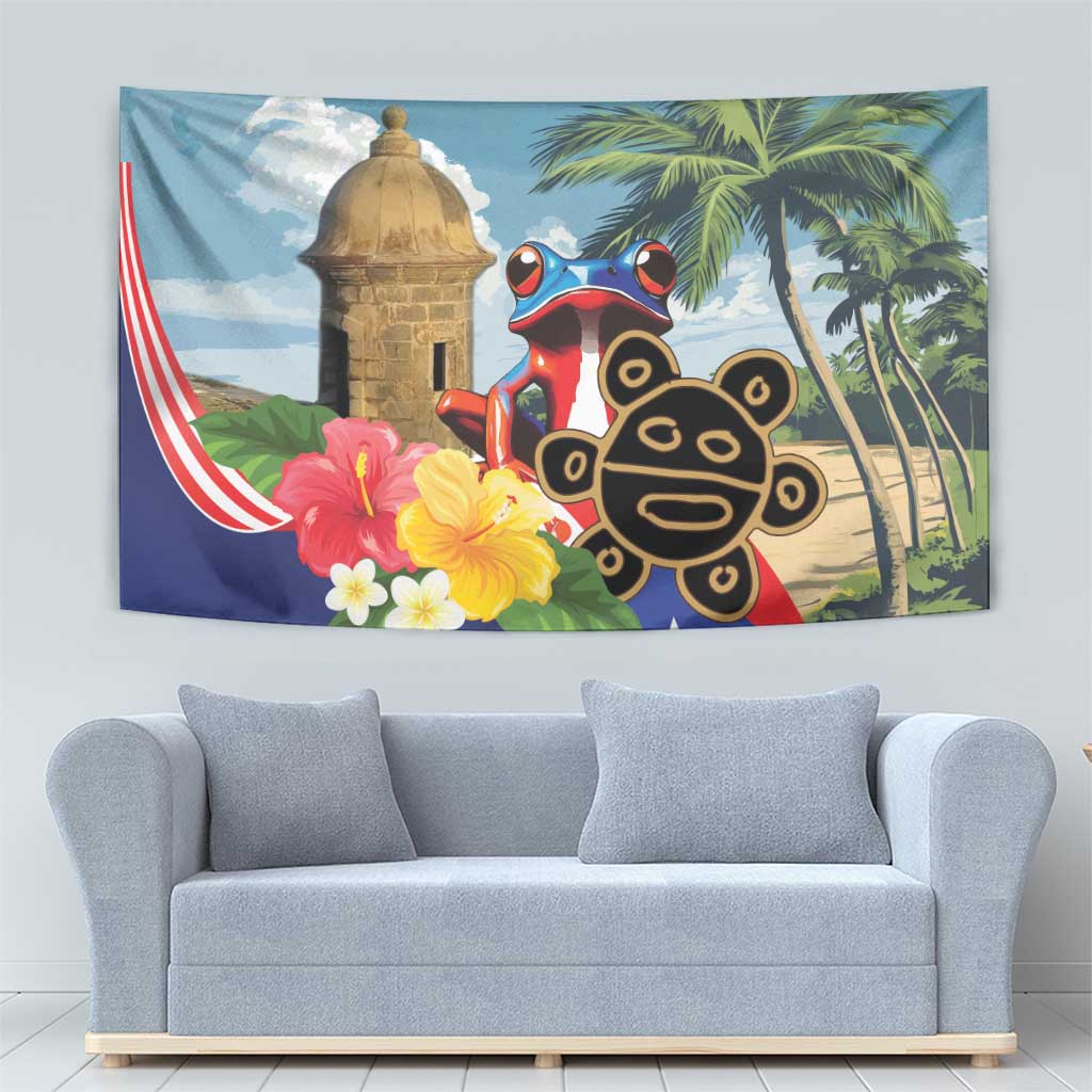 Personalized Boricua El Morro Tapestry Puerto Rico Sun Coqui - Wonder Print Shop