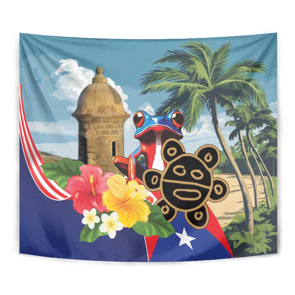 Personalized Boricua El Morro Tapestry Puerto Rico Sun Coqui - Wonder Print Shop