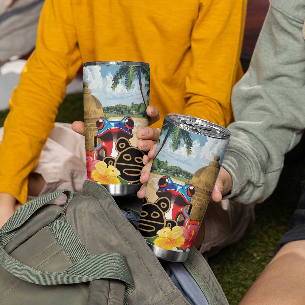 Personalized Boricua El Morro Tumbler Cup Puerto Rico Sun Coqui - Wonder Print Shop