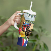 Personalized Boricua El Morro Tumbler With Handle Puerto Rico Sun Coqui - Wonder Print Shop