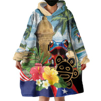 Personalized Boricua El Morro Wearable Blanket Hoodie Puerto Rico Sun Coqui - Wonder Print Shop