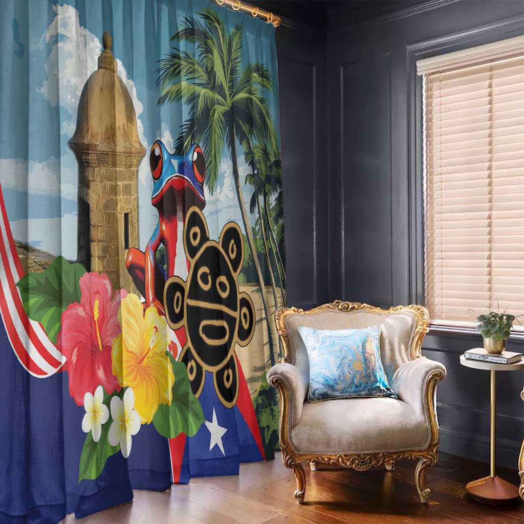 Personalized Boricua El Morro Window Curtain Puerto Rico Sun Coqui - Wonder Print Shop