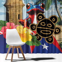 Personalized Boricua El Morro Window Curtain Puerto Rico Sun Coqui - Wonder Print Shop