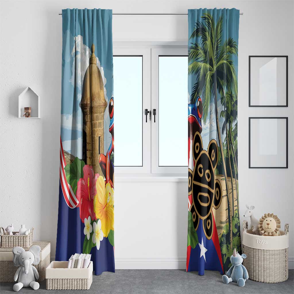 Personalized Boricua El Morro Window Curtain Puerto Rico Sun Coqui - Wonder Print Shop
