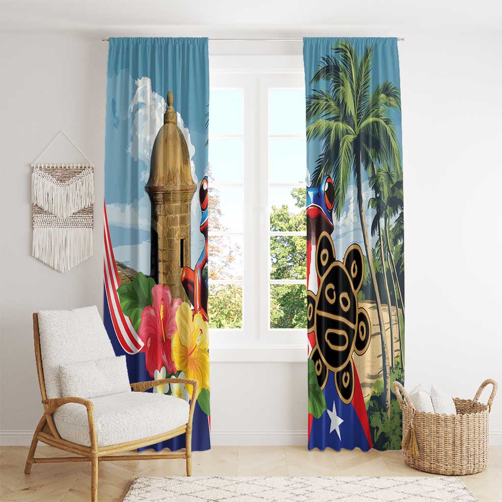 Personalized Boricua El Morro Window Curtain Puerto Rico Sun Coqui - Wonder Print Shop