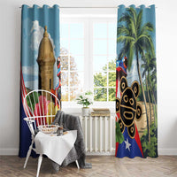 Personalized Boricua El Morro Window Curtain Puerto Rico Sun Coqui - Wonder Print Shop
