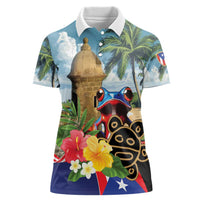 Personalized Boricua El Morro Women Polo Shirt Puerto Rico Sun Coqui - Wonder Print Shop