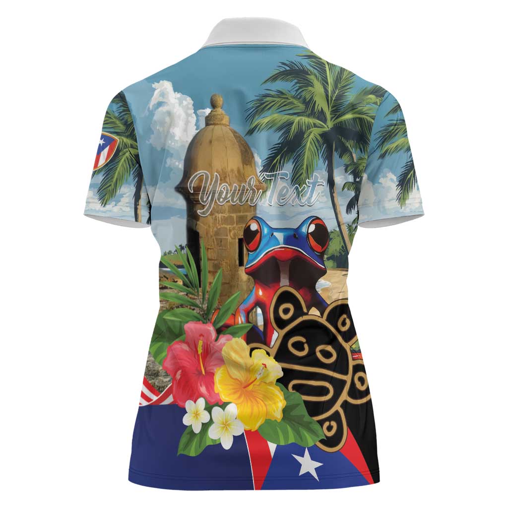 Personalized Boricua El Morro Women Polo Shirt Puerto Rico Sun Coqui - Wonder Print Shop