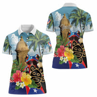 Personalized Boricua El Morro Women Polo Shirt Puerto Rico Sun Coqui - Wonder Print Shop