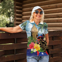 Personalized Boricua El Morro Women Polo Shirt Puerto Rico Sun Coqui - Wonder Print Shop