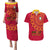 Angola Football Couples Matching Puletasi and Hawaiian Shirt Go Palancas Negras Red Version - Wonder Print Shop