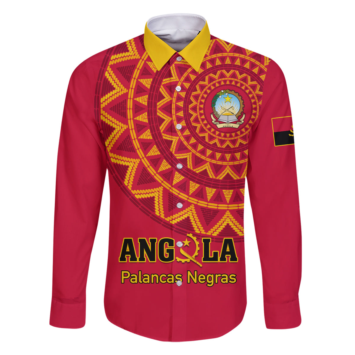 Angola Football Family Matching Mermaid Dress and Hawaiian Shirt Go Palancas Negras Red Version - Wonder Print Shop