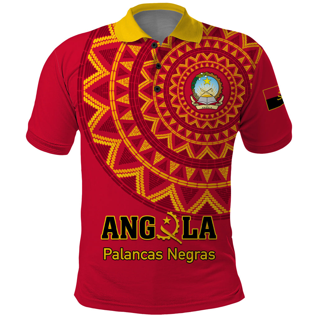 Angola Football Polo Shirt Go Palancas Negras Red Version - Wonder Print Shop