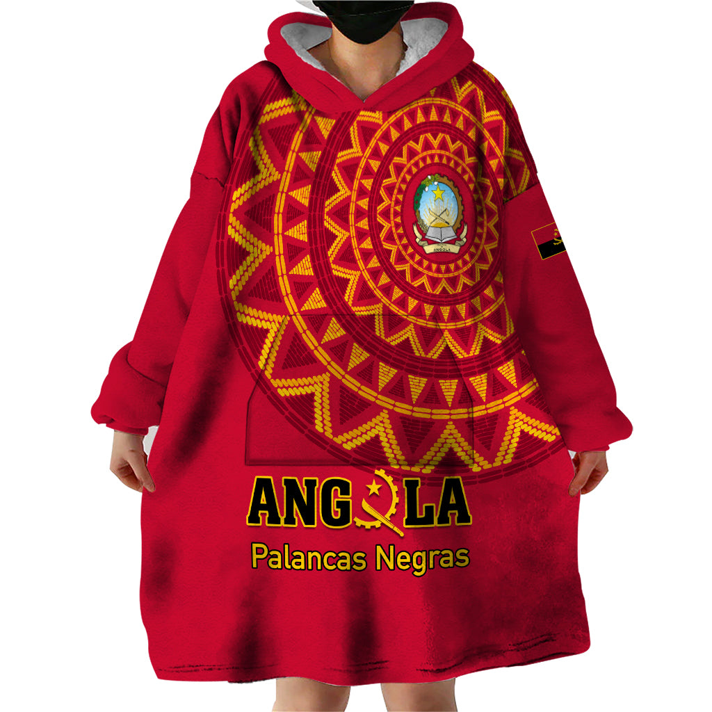 Angola Football Wearable Blanket Hoodie Go Palancas Negras Red Version - Wonder Print Shop