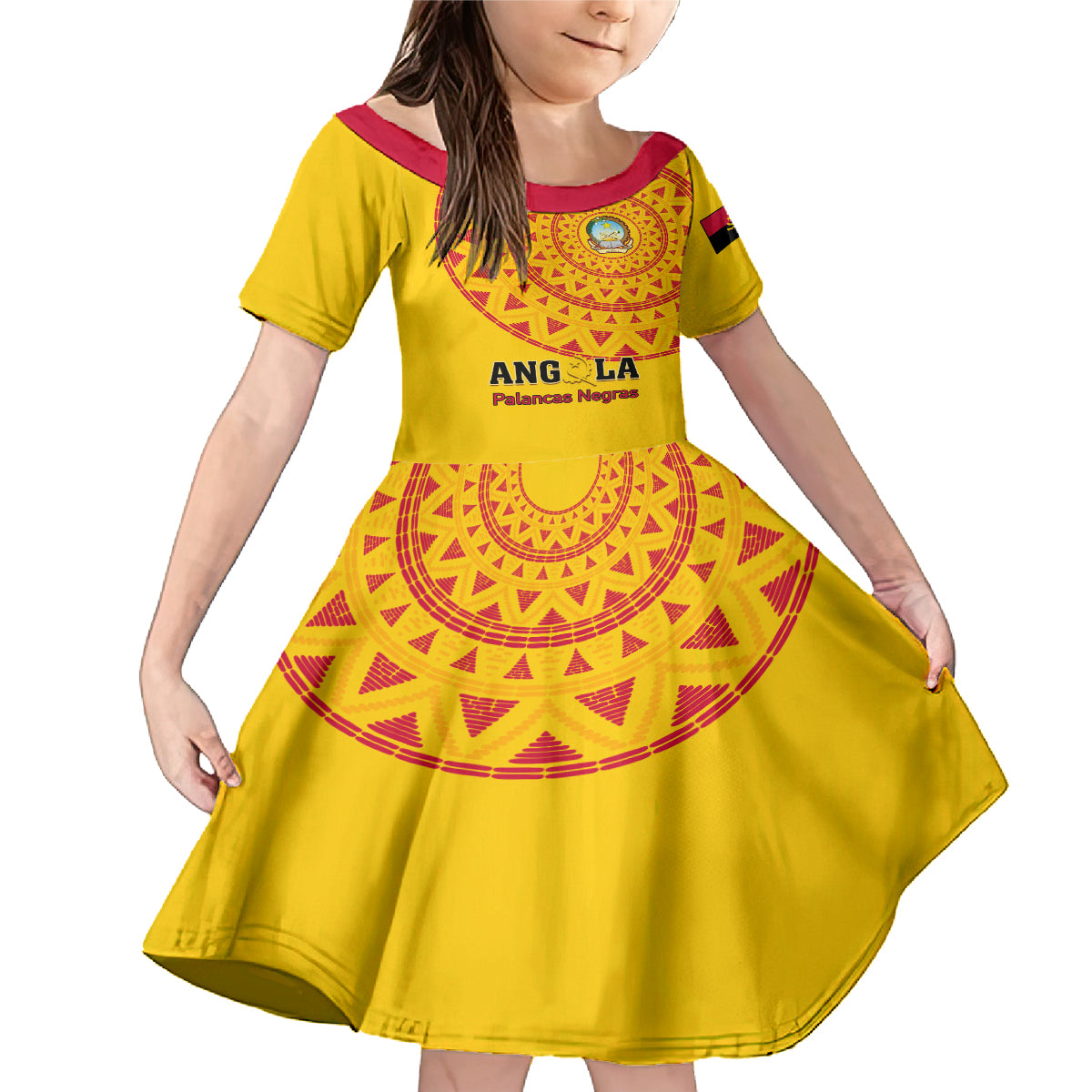 Angola Football Family Matching Mermaid Dress and Hawaiian Shirt Go Palancas Negras Yellow Version - Wonder Print Shop