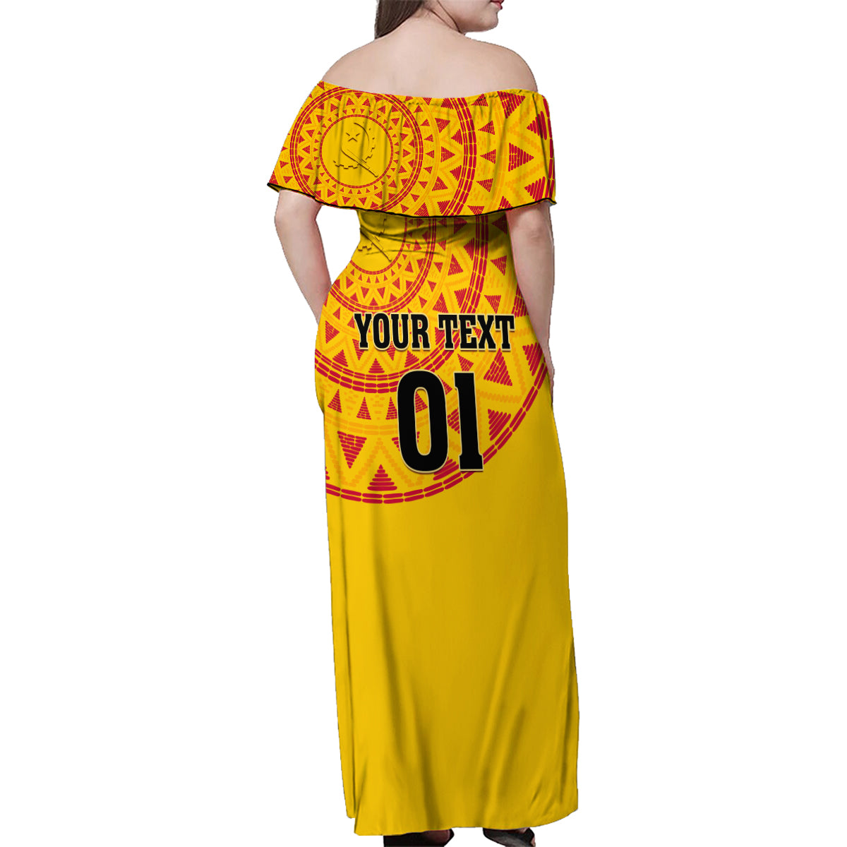 Angola Football Family Matching Off Shoulder Maxi Dress and Hawaiian Shirt Go Palancas Negras Yellow Version - Wonder Print Shop