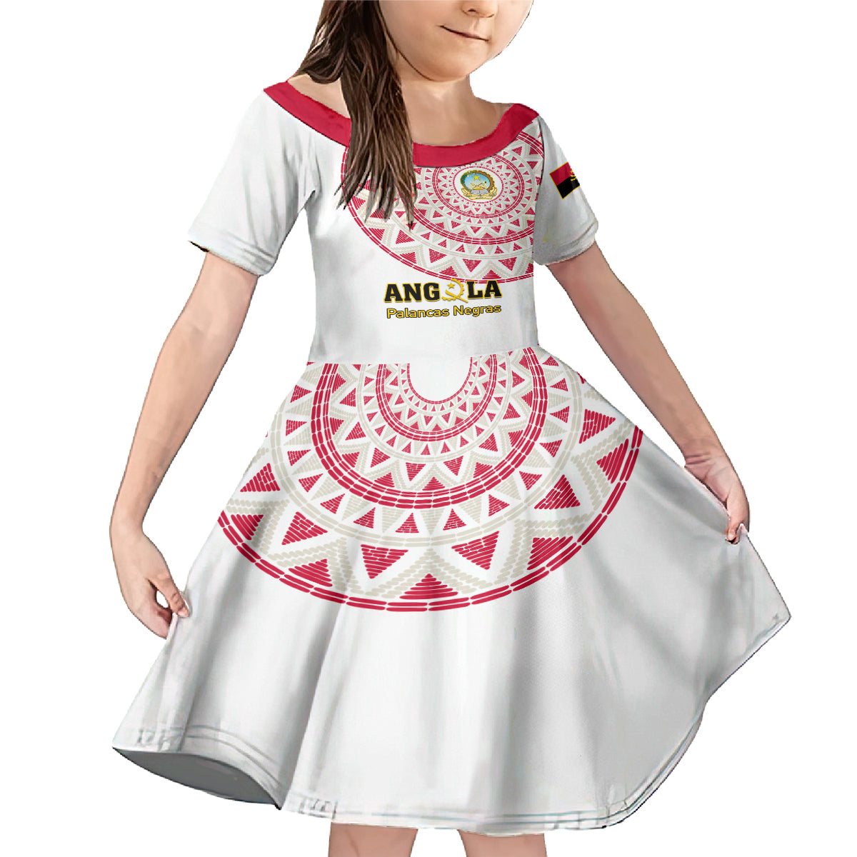 Angola Football Family Matching Mermaid Dress and Hawaiian Shirt Go Palancas Negras White Version - Wonder Print Shop