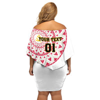 Angola Football Family Matching Off Shoulder Short Dress and Hawaiian Shirt Go Palancas Negras White Version - Wonder Print Shop