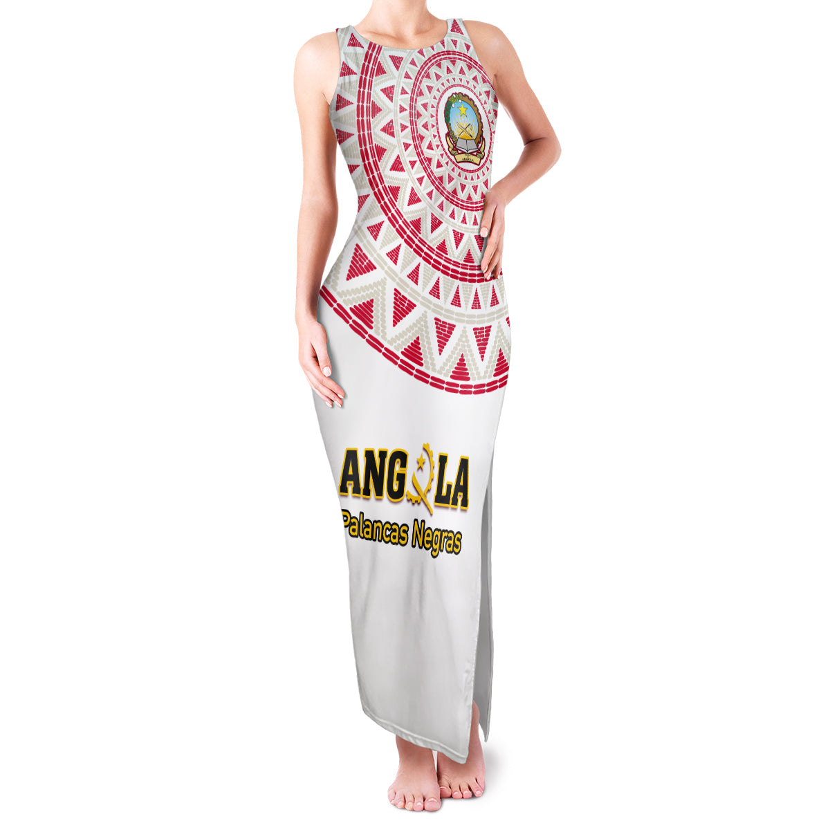 Angola Football Family Matching Tank Maxi Dress and Hawaiian Shirt Go Palancas Negras White Version - Wonder Print Shop