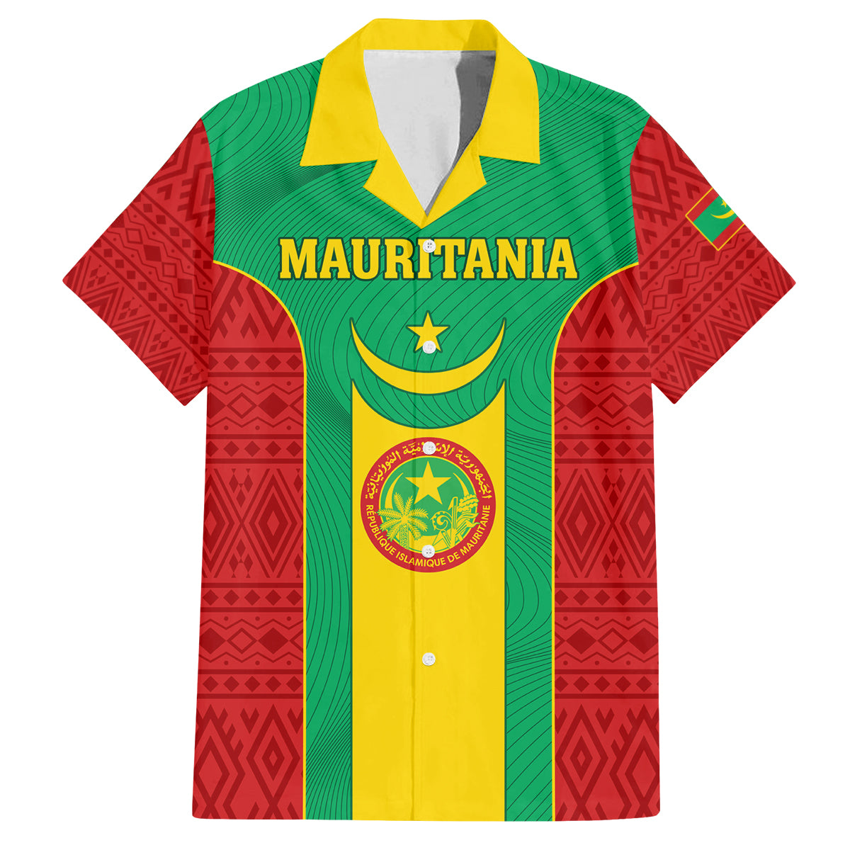 Mauritania Football Family Matching Long Sleeve Bodycon Dress and Hawaiian Shirt Go Lions of Chinguetti - Wonder Print Shop