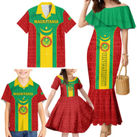 Mauritania Football Family Matching Mermaid Dress and Hawaiian Shirt Go Lions of Chinguetti - Wonder Print Shop