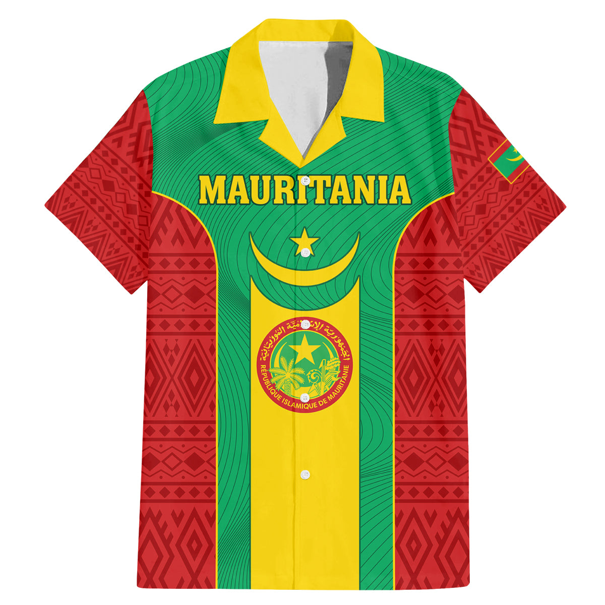 Mauritania Football Family Matching Mermaid Dress and Hawaiian Shirt Go Lions of Chinguetti - Wonder Print Shop