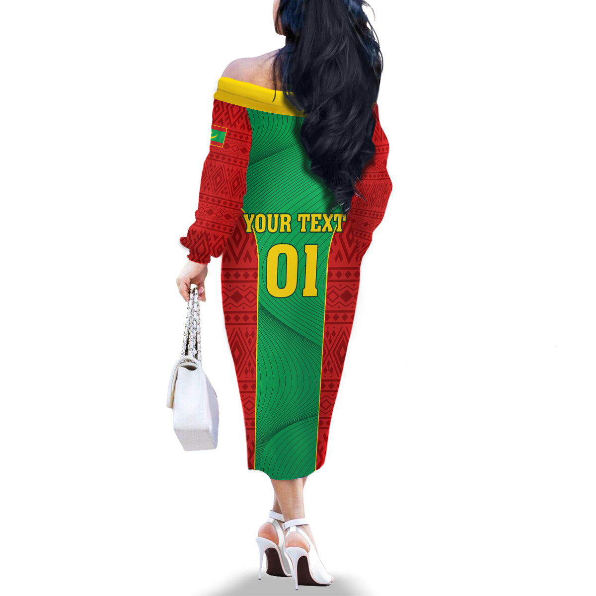 Mauritania Football Family Matching Off Shoulder Long Sleeve Dress and Hawaiian Shirt Go Lions of Chinguetti - Wonder Print Shop