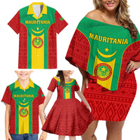 Mauritania Football Family Matching Off Shoulder Short Dress and Hawaiian Shirt Go Lions of Chinguetti - Wonder Print Shop