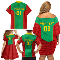 Mauritania Football Family Matching Off Shoulder Short Dress and Hawaiian Shirt Go Lions of Chinguetti - Wonder Print Shop
