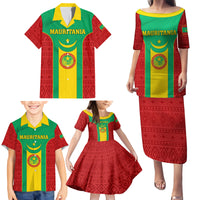 Mauritania Football Family Matching Puletasi and Hawaiian Shirt Go Lions of Chinguetti - Wonder Print Shop