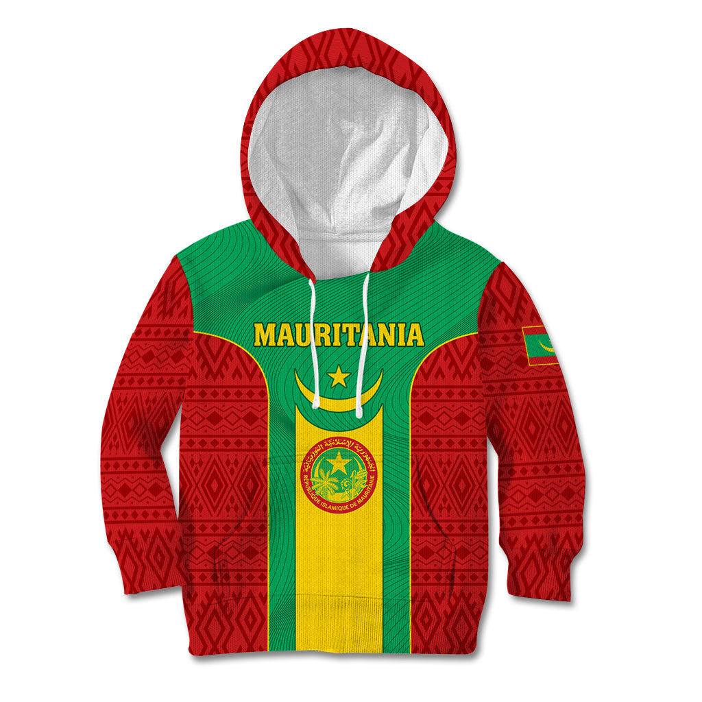 Mauritania Football Kid Hoodie Go Lions of Chinguetti - Wonder Print Shop