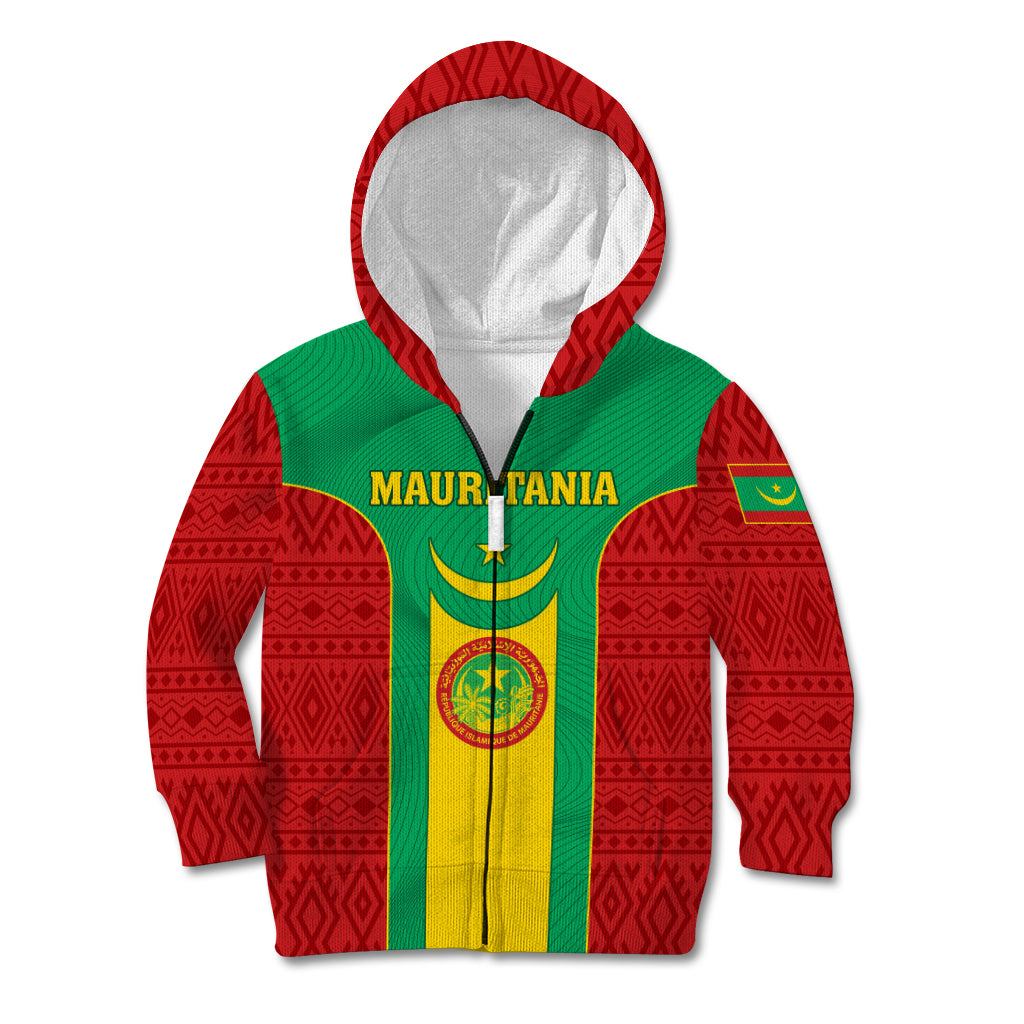 Mauritania Football Kid Hoodie Go Lions of Chinguetti - Wonder Print Shop