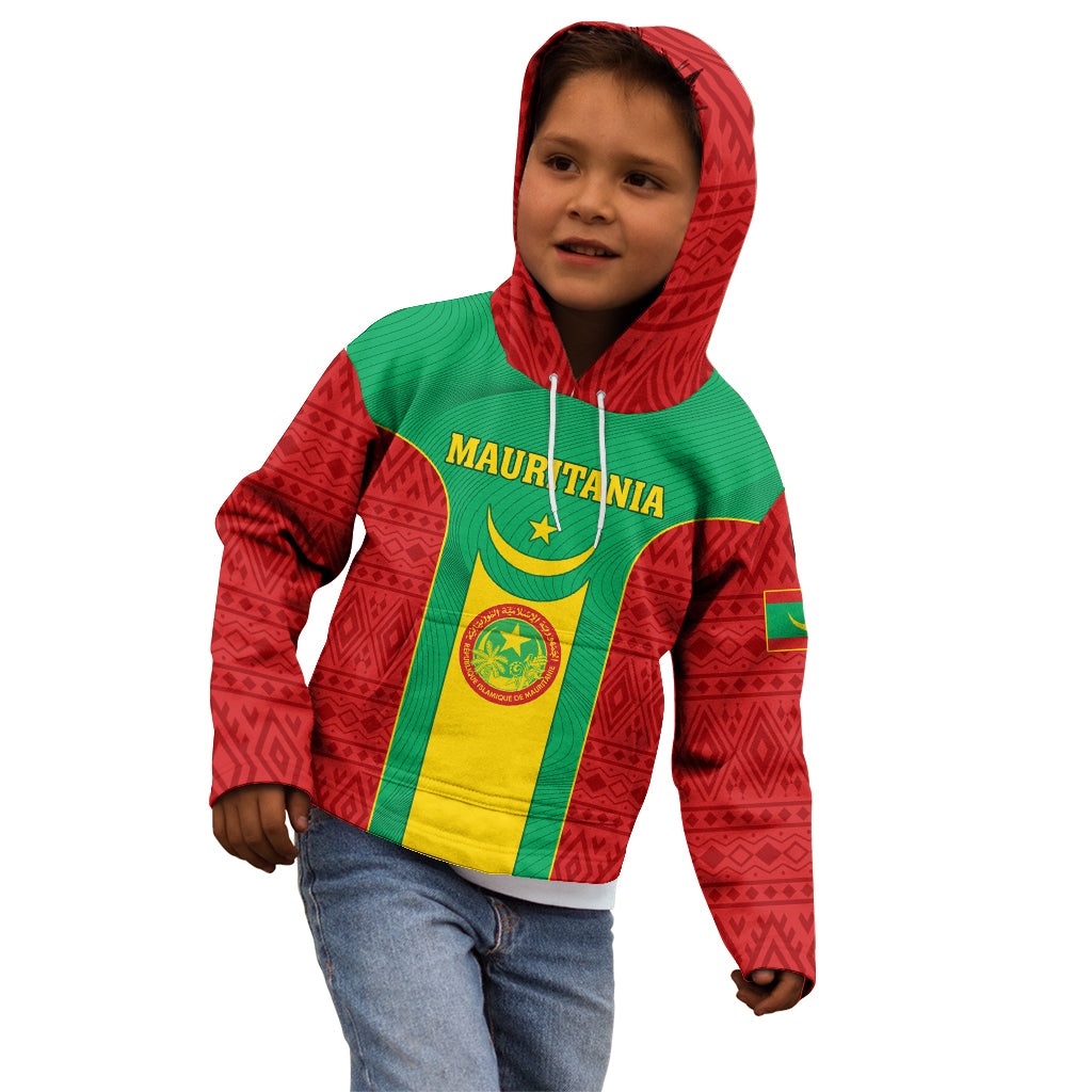 Mauritania Football Kid Hoodie Go Lions of Chinguetti - Wonder Print Shop