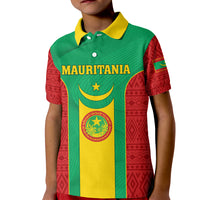Mauritania Football Kid Polo Shirt Go Lions of Chinguetti - Wonder Print Shop
