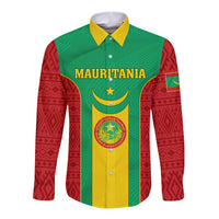 Mauritania Football Long Sleeve Button Shirt Go Lions of Chinguetti - Wonder Print Shop