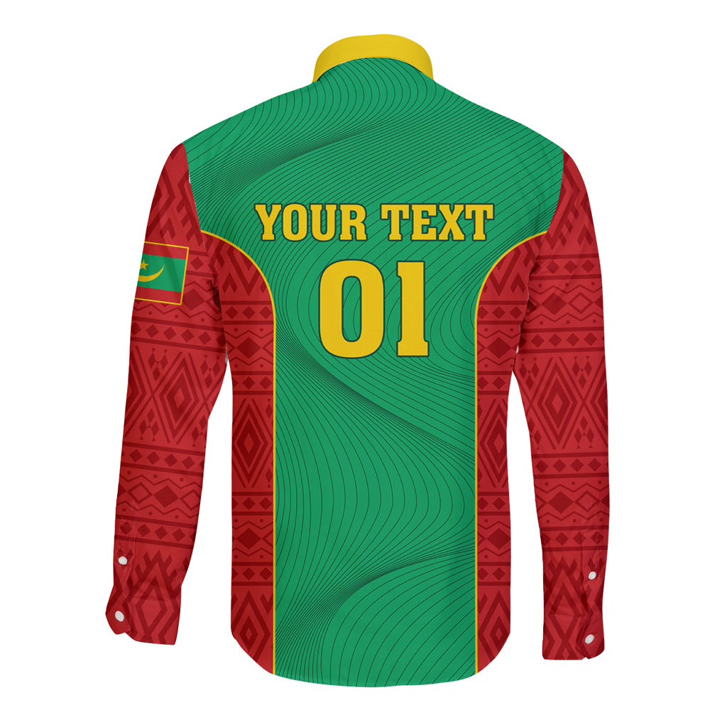 Mauritania Football Long Sleeve Button Shirt Go Lions of Chinguetti - Wonder Print Shop