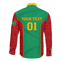 Mauritania Football Long Sleeve Button Shirt Go Lions of Chinguetti - Wonder Print Shop