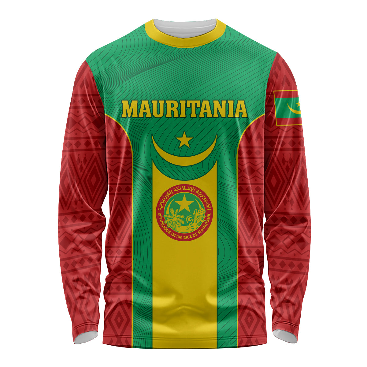 Mauritania Football Long Sleeve Shirt Go Lions of Chinguetti - Wonder Print Shop