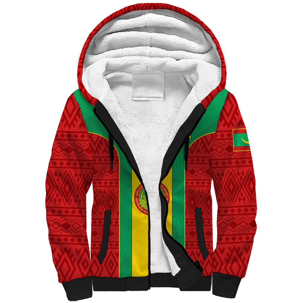 Mauritania Football Sherpa Hoodie Go Lions of Chinguetti - Wonder Print Shop