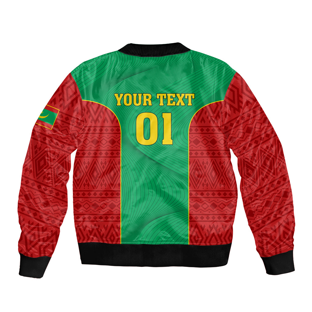 Mauritania Football Sleeve Zip Bomber Jacket Go Lions of Chinguetti - Wonder Print Shop