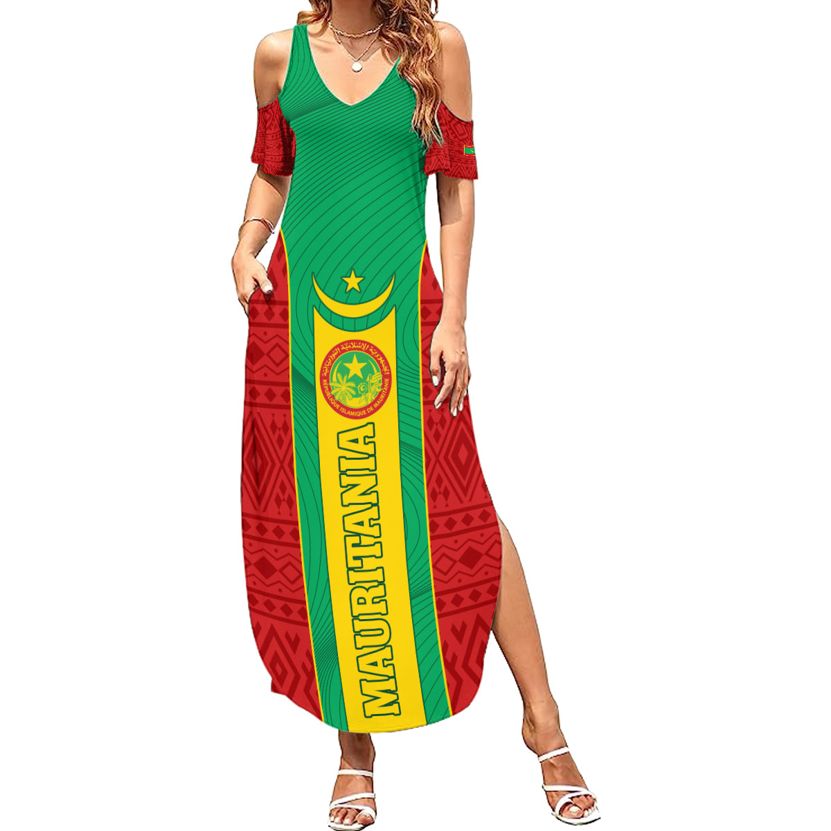 Mauritania Football Summer Maxi Dress Go Lions of Chinguetti - Wonder Print Shop