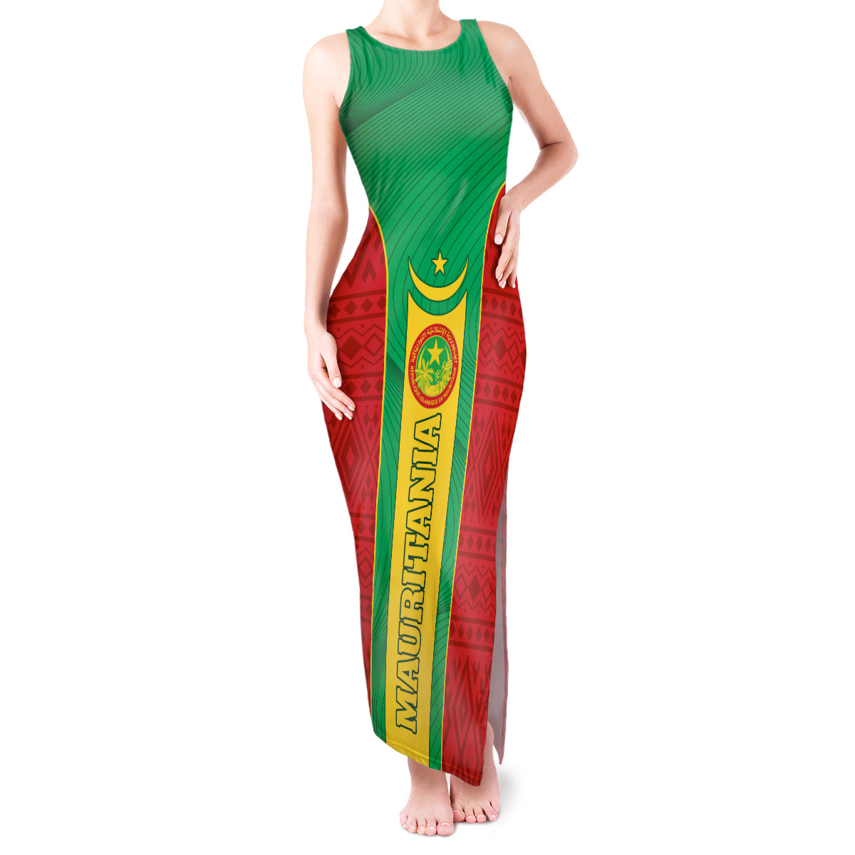 Mauritania Football Tank Maxi Dress Go Lions of Chinguetti - Wonder Print Shop