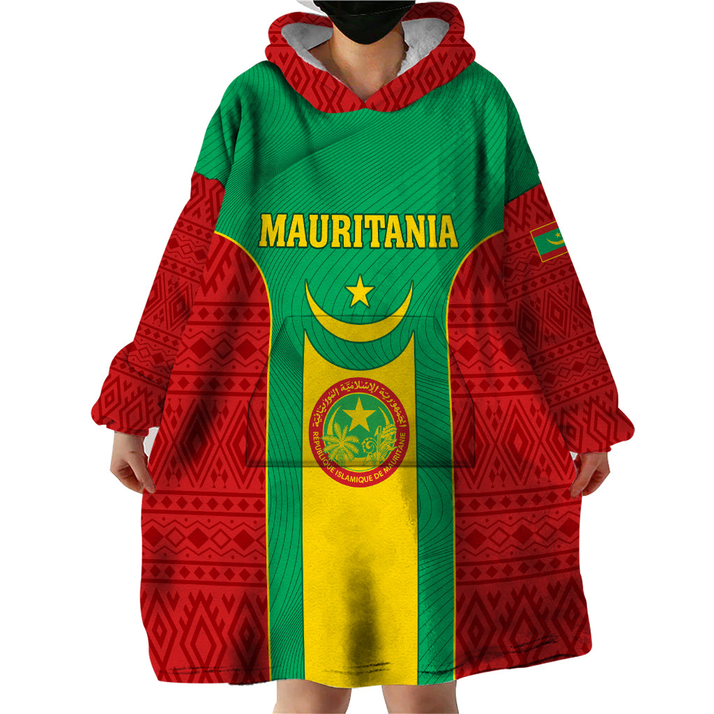 Mauritania Football Wearable Blanket Hoodie Go Lions of Chinguetti - Wonder Print Shop