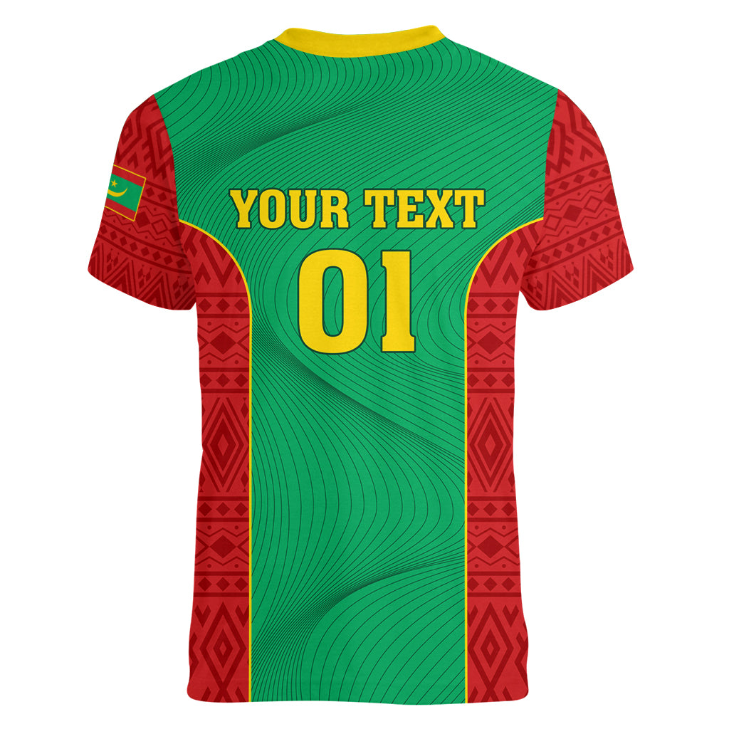 Mauritania Football Women V Neck T Shirt Go Lions of Chinguetti - Wonder Print Shop