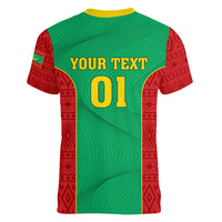 Mauritania Football Women V Neck T Shirt Go Lions of Chinguetti - Wonder Print Shop