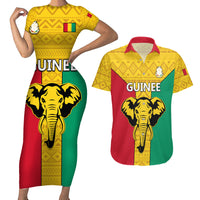 Guinea Football Couples Matching Short Sleeve Bodycon Dress and Hawaiian Shirt Come On Syli National - Wonder Print Shop
